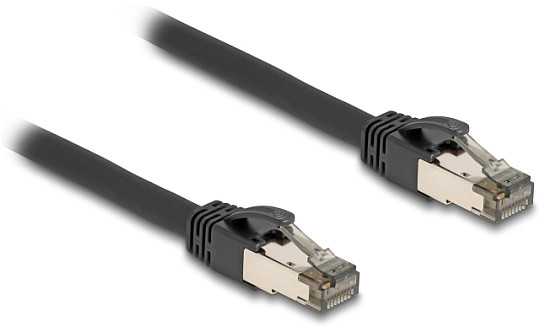 Delock DeLOCK RJ-45 tinklo kabelis Cat.6a U/FTP itin lankstus (juodas, 5 metrai, vidinis nerūdijančio plieno apvalkalas)