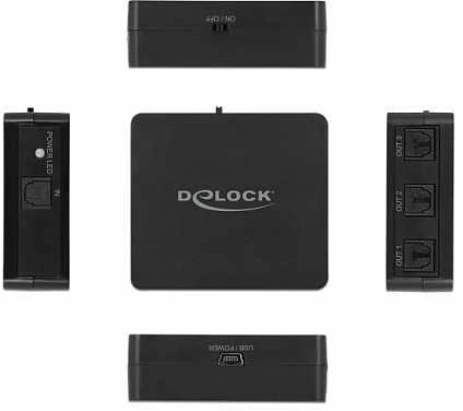 Delock S/PDIF TOSLINK skirstytuvas 1 į 3 išvestis su USB maitinimo šaltiniu