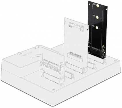 DeLOCK SATA 22 kontaktų kištukas į M.2 Key B lizdo adapterį, SATA, M.2, 6 Gbit/s, 45 mm, 97 mm, 4 mm