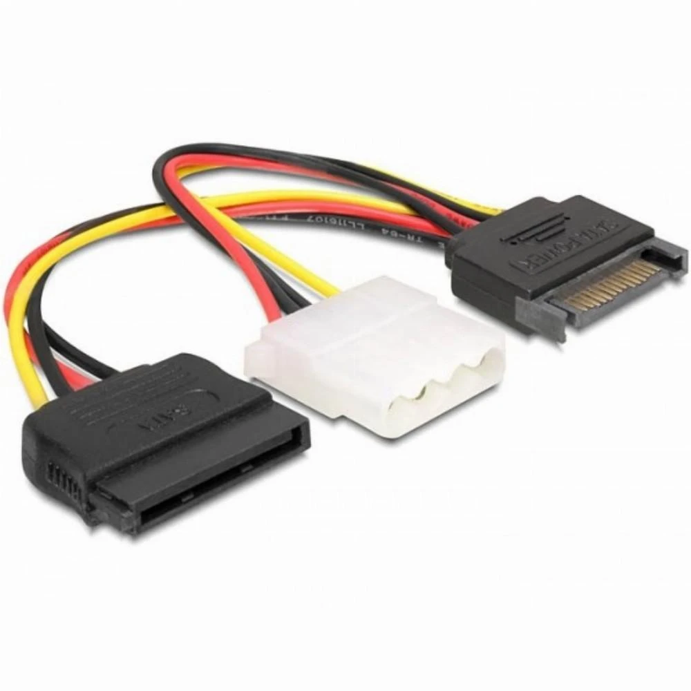 Delock SATA Power 15pin>4pin+SATA 5pin Del