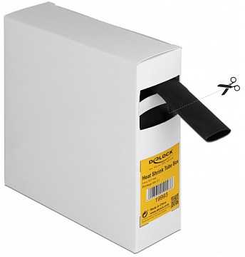 Delock Rurka termokurczliwa Box su klejem wewnętrznym wskaźnik kurczenia 3:1 5 m x 19,1 mm juoda