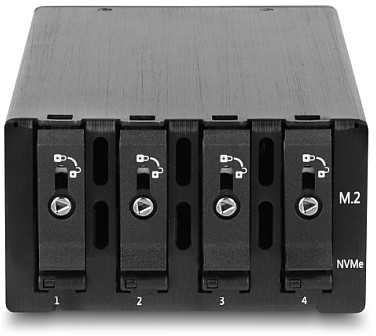 Kieszeń Delock Slim Bay Ramka wymienna na 4 x M.2 NVMe SSD su interfejsem Slim SAS SFF-8654