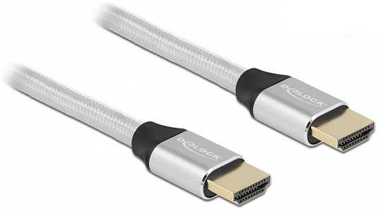 Delock Ultra High Speed HDMI kabelis 48 Gbps 8K 60 Hz sidabrinis 0,5 m sertifikuotas