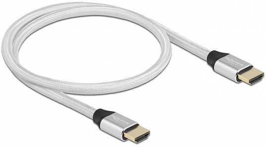 Delock Ultra High Speed HDMI kabelis 48 Gbps 8K 60 Hz sidabrinis 0,5 m sertifikuotas