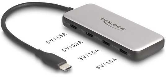 HUB USB Delock DeLOCK USB 10 Gbps USB Type-C Hub with 4 x USB Type-C, USB hub (pilkas)