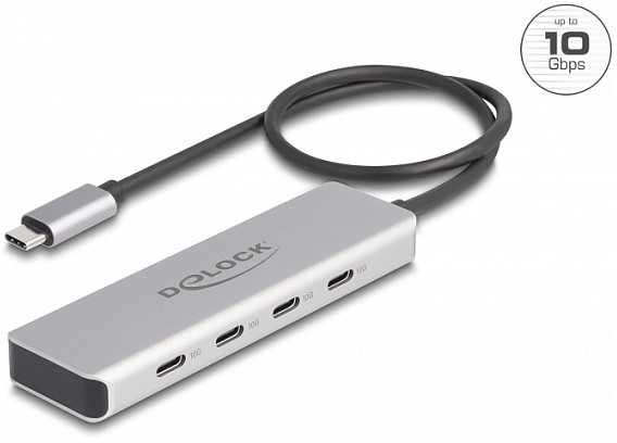 HUB USB Delock DeLOCK USB 10 Gbps USB Type-C Hub with 4 x USB Type-C socket, USB hub (pilkas)