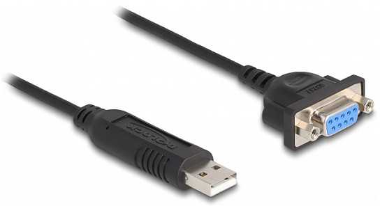 Kabelis USB Delock USB-A - RS-232 0.5 m Juodas