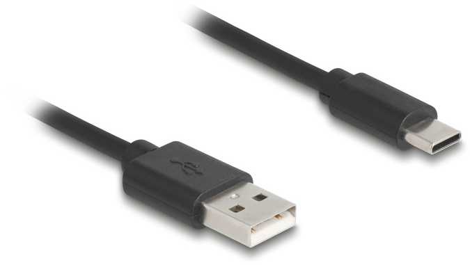 Kabelis USB Delock USB-A – USB-C 0,75 m Juodas (90368)