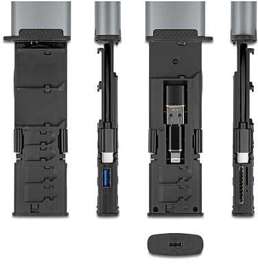Skaitytuvas Delock DELOCK USB 5 Gbps Kartenleser mit SD und Micro SD Slot und Aufbewahrungsf�chern f�r Speicherkarten