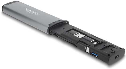 Skaitytuvas Delock DELOCK USB 5 Gbps Kartenleser mit SD und Micro SD Slot und Aufbewahrungsf�chern f�r Speicherkarten