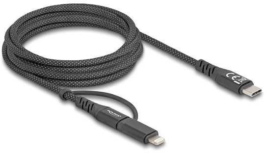 DeLOCK 81171, 2 m, USB C, USB C/Lightning, Juodas