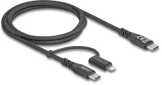 DeLOCK 81170, 1 m, USB C, USB C/Lightning, USB 2.0, Juodas