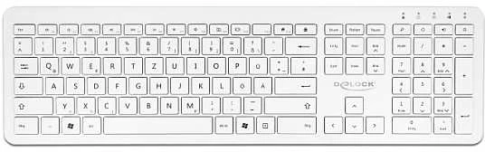 Delock USB klaviatūra 2,4 GHz belaidė balta (plokščia)