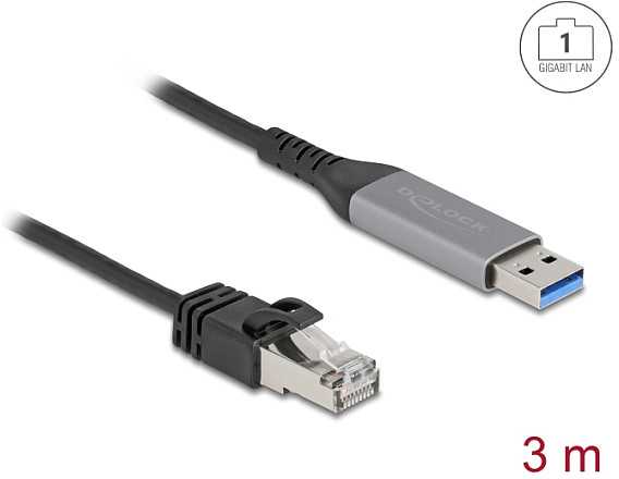 Delock Adapteris USB 3.0 Gigabit Ethernet Antracytowy, Juodas (60757)