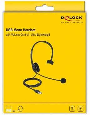 Delock 27177 USB mono ausinės pakuotėje