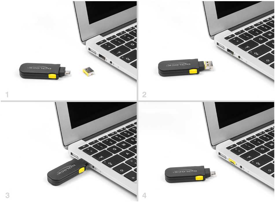 Delock DeLOCK 22031 prievadų blokatorius Prievado užraktas su USB Type-A raktu Juoda, Geltona 1 vnt.