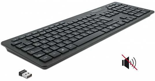Klaviatūra Delock DELOCK USB klaviatūra 2,4 GHz belaidis juoda - cichy