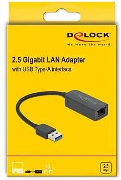 Delock A tipo USB adapteris, skirtas 2,5 gigabito LAN kompaktiškumui