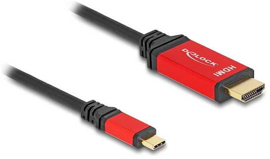 DELOCK ?USB Type-C zu HDMI Kabelis DP Alt Mode 8K 60 Hz mit HDR Funktion 3m raudona