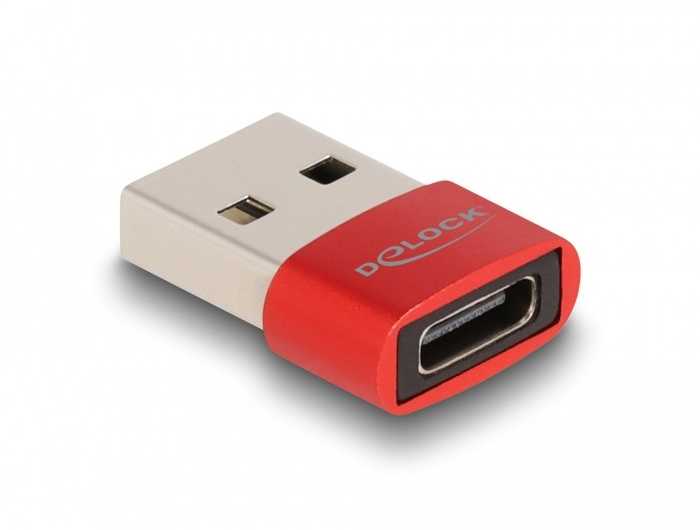 Adapteris USB Delock 60050 USB-A - USB-C Raudona (60050)