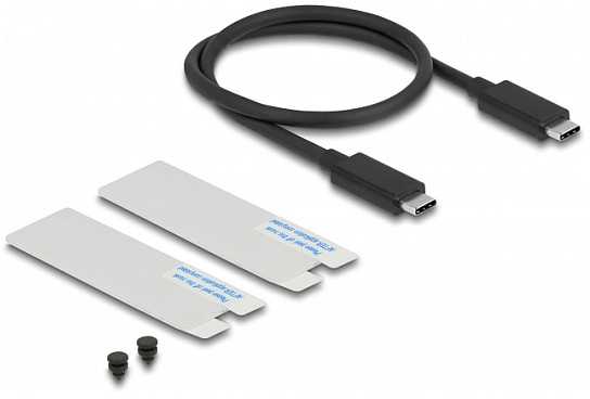 „DeLOCK 42018“, SSD korpusas, M.2, M.2, 40 Gbit/s, USB jungtis, sidabrinis