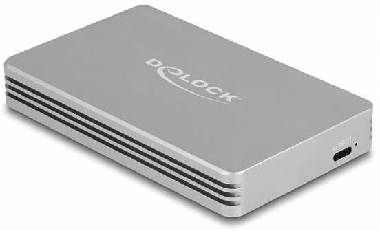 „DeLOCK 42018“, SSD korpusas, M.2, M.2, 40 Gbit/s, USB jungtis, sidabrinis