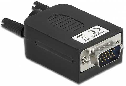Adapteris AV Delock VGA15 wtyk do bloku zacisków su obudową (66258)