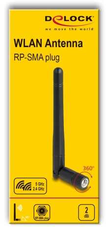 Antena Delock DeLOCK 90150 antena Antena dookólna RP-SMA 2 dBi