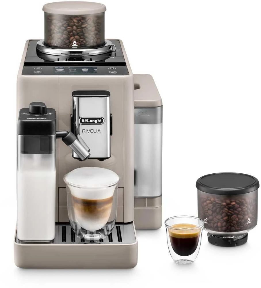 Kavos aparatas Delonghi | | EXAM440.55.BG Rivelia | Slėgis 19 bar | Su pieno plakikliu | Automatinis | 1450 W | Sand rusvai gelsvas