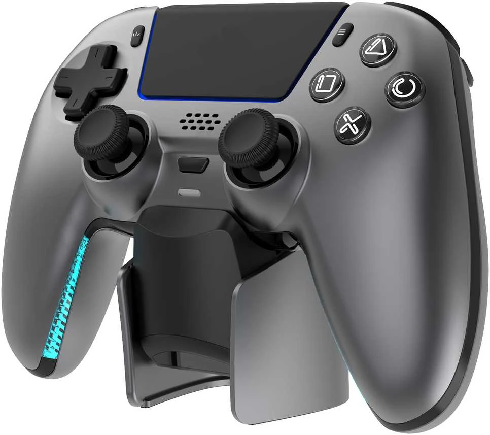 Carruzzo Deltaco Gaming GAM-199-STEELGRAY žaidimų valdiklis Pilka, Metalinis, Plienas Bluetooth/USB Žaidimų pultelis PlayStation 5, Android, iOS