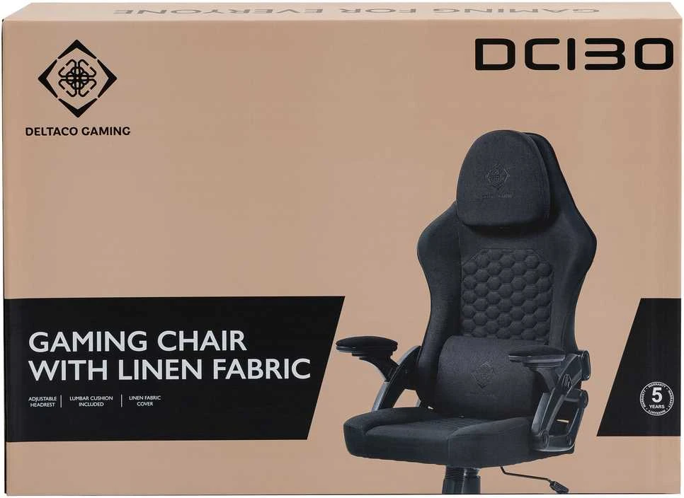 DC130 žaidimų kėdė DELTACO GAMING, juoda su minkštu lininiu audiniu / 4222376 / GAM-180