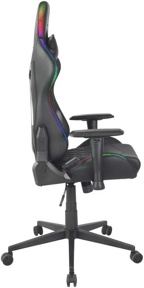 Žaidimų kėdė Deltaco GAM-080 Gaming Chair, PU oda, su RGB pašvietimu, Juoda