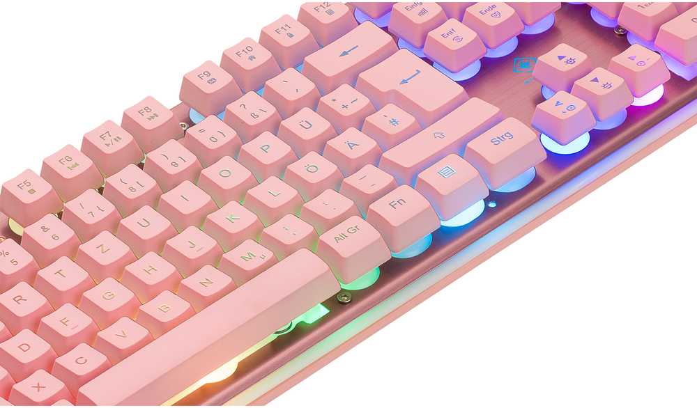 Klaviatūra Deltaco Deltaco PK75 žaidimų klaviatūra su membrana RGB rožinė