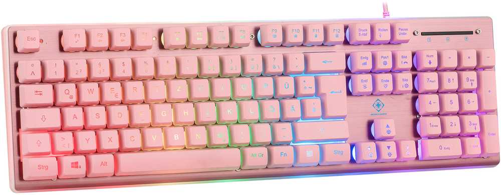 Klaviatūra Deltaco Deltaco PK75 žaidimų klaviatūra su membrana RGB rožinė