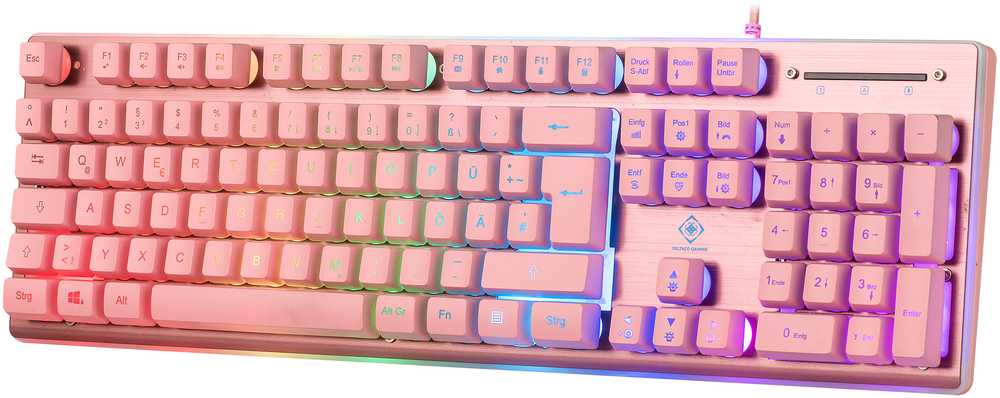 Klaviatūra Deltaco Deltaco PK75 žaidimų klaviatūra su membrana RGB rožinė
