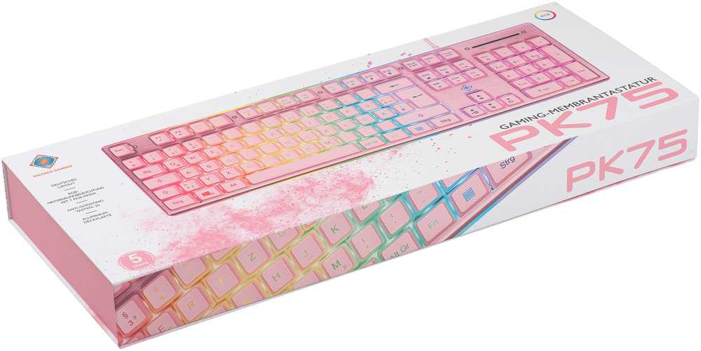 Klaviatūra Deltaco Deltaco PK75 žaidimų klaviatūra su membrana RGB rožinė