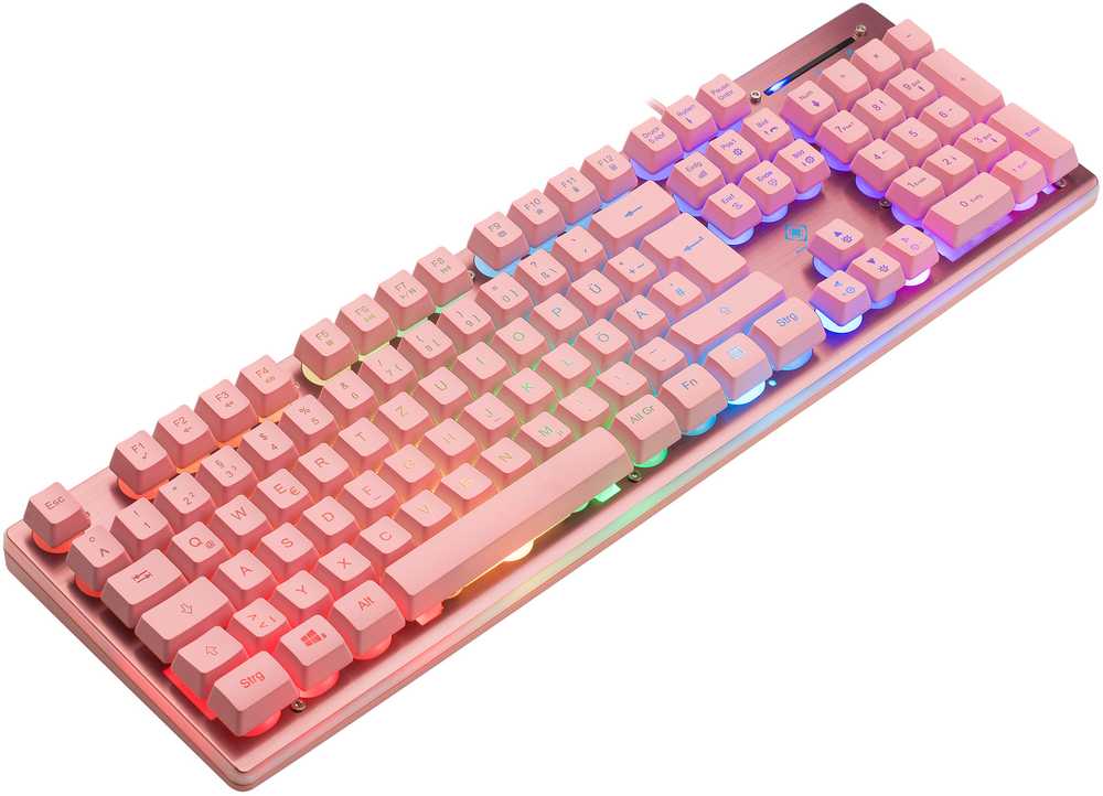Klaviatūra Deltaco Deltaco PK75 žaidimų klaviatūra su membrana RGB rožinė
