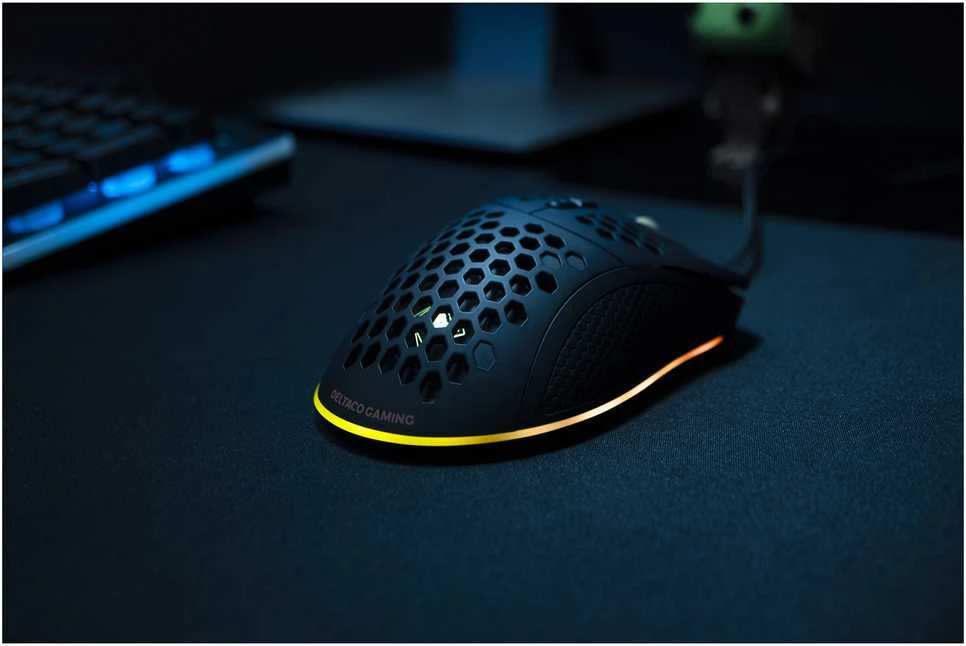Pelė DELTACO GAMING su laidu, 6400 DPI, RGB, USB, juoda / GAM-108