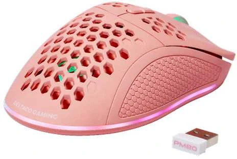 Belaidė itin lengva žaidimų pelė DELTACO GAMING Rožinis LINE PM80 70g svorio, RGB, SPCP6651, 400-4800 DPI, 1000 Hz, rožinė / GAM-120-P