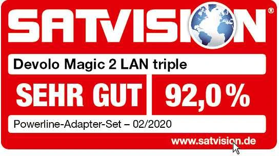 Maršrutizatorius „devolo Magic 2 LAN“ trigubas maitinimo adapteris Devolo + pradinis rinkinys, „Powerline“ (2 adapteriai)