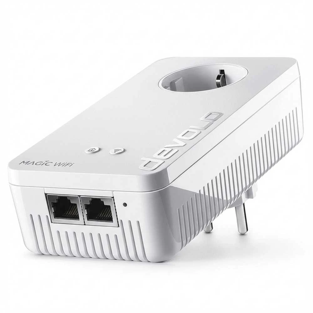 Maršrutizatorius „devolo Magic 2 WiFi 6 next Powerline“ daugiapakopis rinkinys, 2 x „devolo Magic 2 WiFi 6 next“ adapteriai, 1 x „devolo Magic 2 LAN“ adapteris