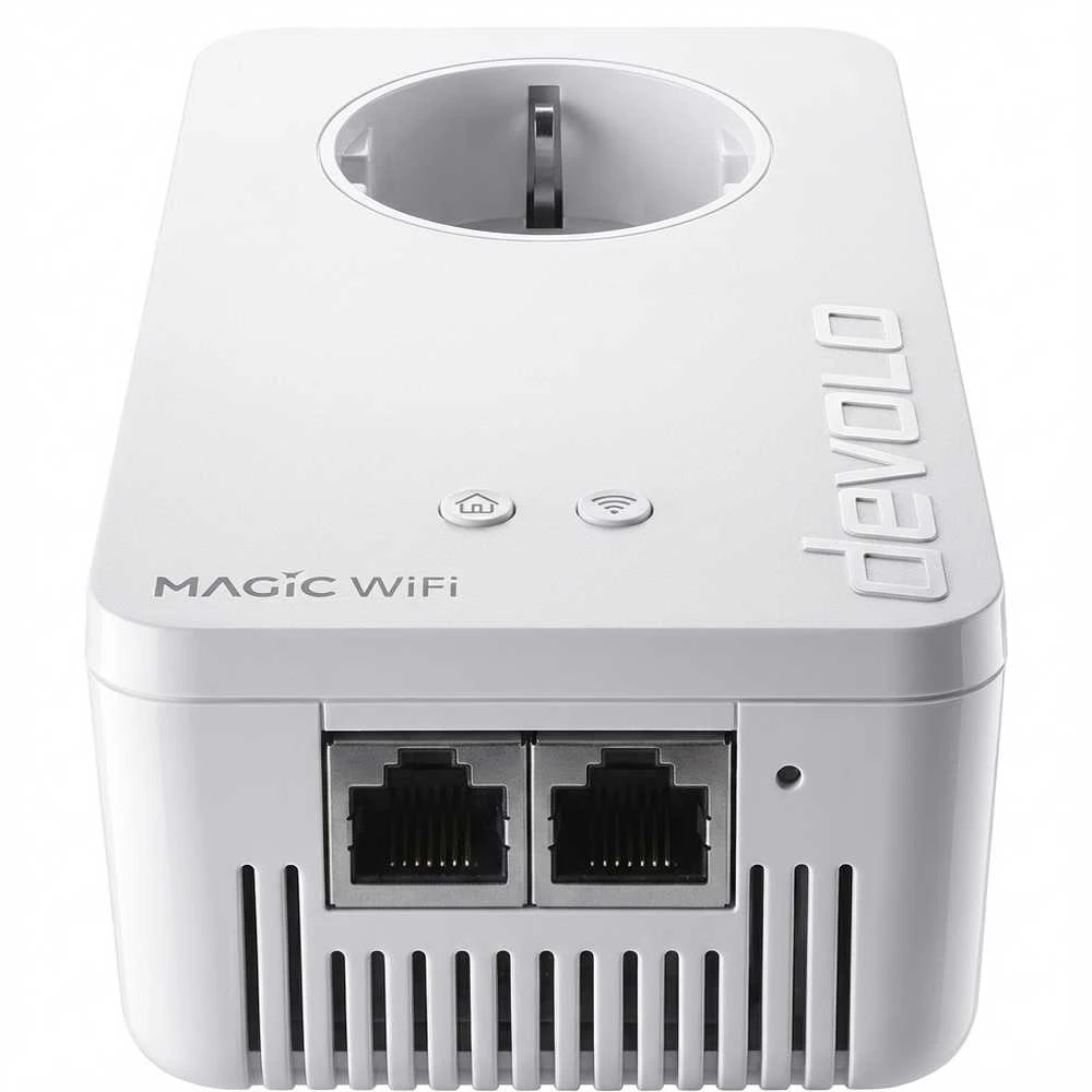 Šakotuvas Devolo Ag „devolo Magic 2 WiFi 6 Next Powerline“ pradinis rinkinys: 1 x „devolo Magic 2 WiFi 6 Next“ adapteris, 1 x „devolo Magic 2 LAN“ adapteris
