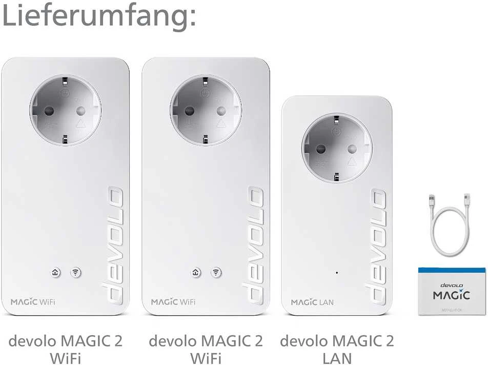 Maršrutizatorius Devolo Ag devolo Magic 2 WiFi ac Next Multiroom Kit 2400Mbit, Powerline+WLAN, 5x LAN, Mesh