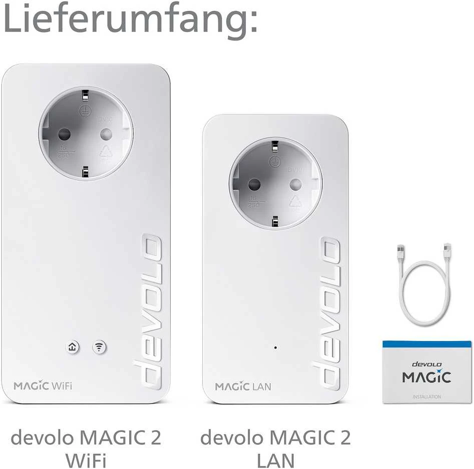 Maršrutizatorius Devolo Ag devolo Magic 2 WiFi ac Next Starter Kit 2400Mbit, Powerline+WLAN, 3x LAN, Mesh