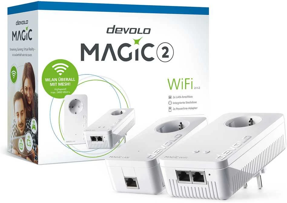 Maršrutizatorius Devolo Ag devolo Magic 2 WiFi ac Next Starter Kit 2400Mbit, Powerline+WLAN, 3x LAN, Mesh