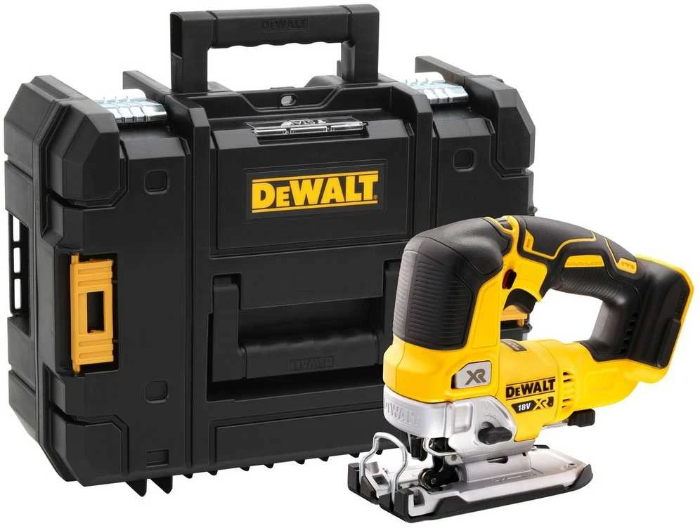 DEWALT siaurapjūklis DCS334NT 18V TSTAK lagaminas be akumuliatoriaus ir kroviklio