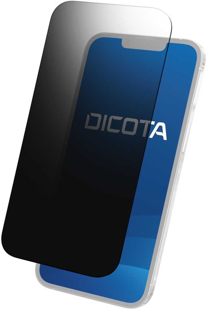 DICOTA privatumo filtras 4 krypčių, 15,4 cm (6,06 colio), išmanusis telefonas, berėmės ekrano privatumo filtras, apsaugantis nuo mėlynos spalvos, apsaugantis nuo pirštų atspaudų, apsaugantis nuo atspindžių, privatumas, 10 g