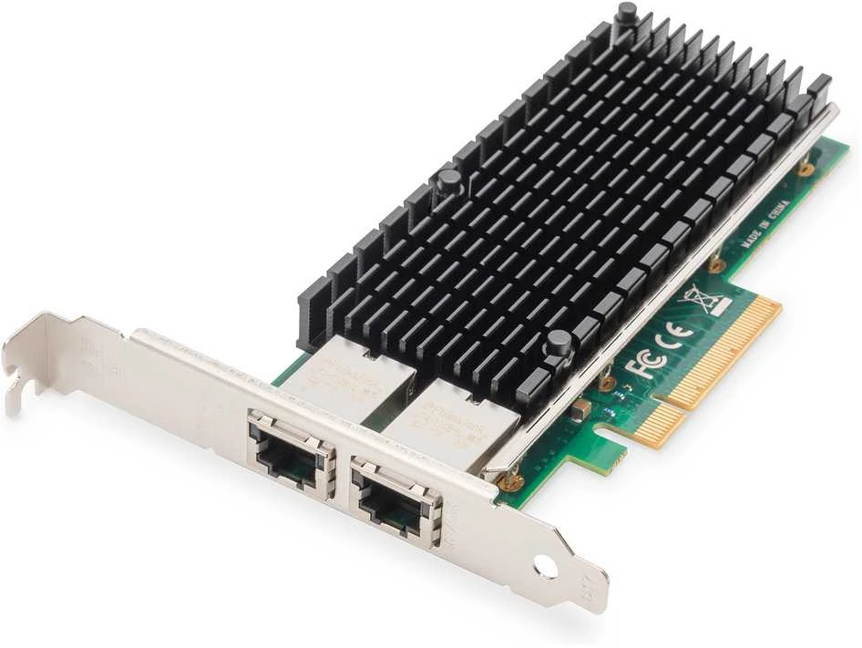 Digitus Skaitmenas | 10Gbps dviejų prievadų Ethernet serverio adapteris PCIe X8, Intel X540 BT2 | DN-10163