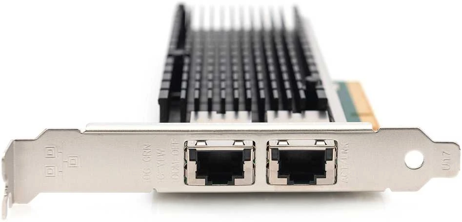 Digitus Skaitmenas | 10Gbps dviejų prievadų Ethernet serverio adapteris PCIe X8, Intel X540 BT2 | DN-10163