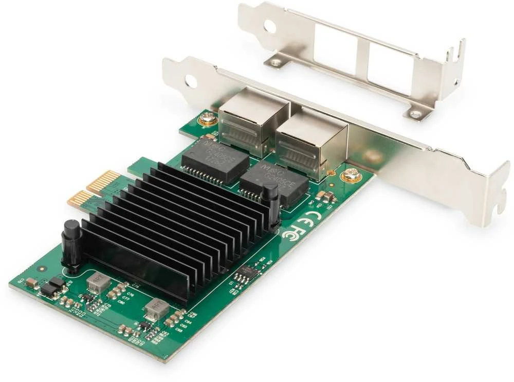 Assmann Electronic DIGITUS DN-10132 Gigabit Ethernet PCI Express kortelė 2 prievadų 32 bitų žemo profilio laikiklis Intel mikroschemų rinkinys